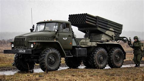 BM-21 Grad - Russian 122 mm multiple rocket launcher - YouTube