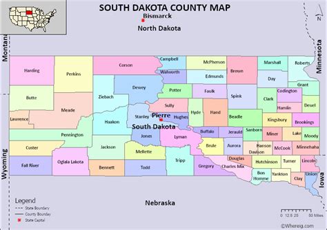 South Dakota Counties Map