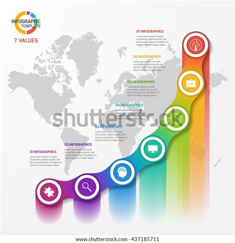 Line Graph Infographic Template Charts Diagrams Stock Vector (Royalty ...