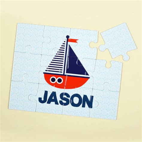 Sail Boat Personalized Kids Jigsaw Puzzle