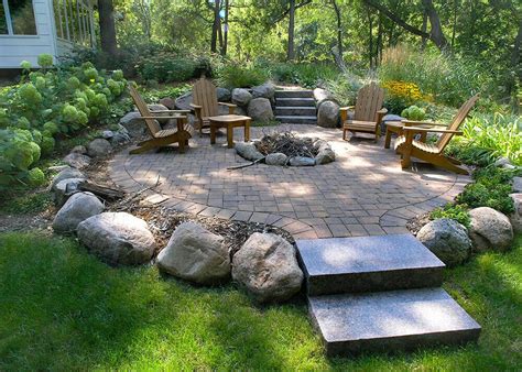 Stone Firepit | Fire pit landscaping, Backyard fire, Fire pit backyard