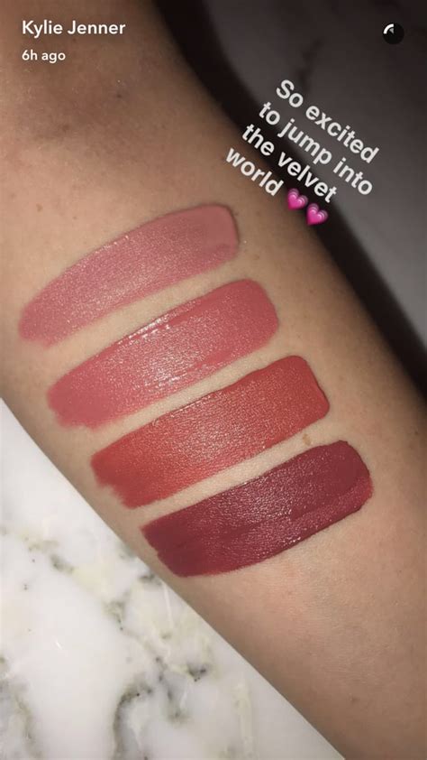 All Four Swatches of Kylie's Velvet Lip Kit | Kylie Jenner Velvet ...