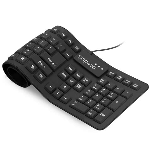 Foldable Silicone Roll up Keyboard Waterproof Standard USB Wired Laptop ...