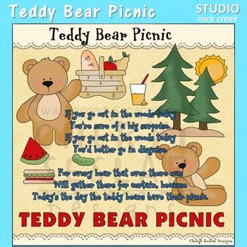 Teddy Bear Picnic Nursery Rhyme Clip Art C Seslar by Classroom Collage