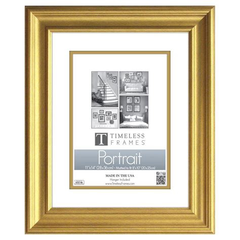 Timeless Frames Lauren 1-Opening 11 in. x 14 in. Gold Matted Picture ...