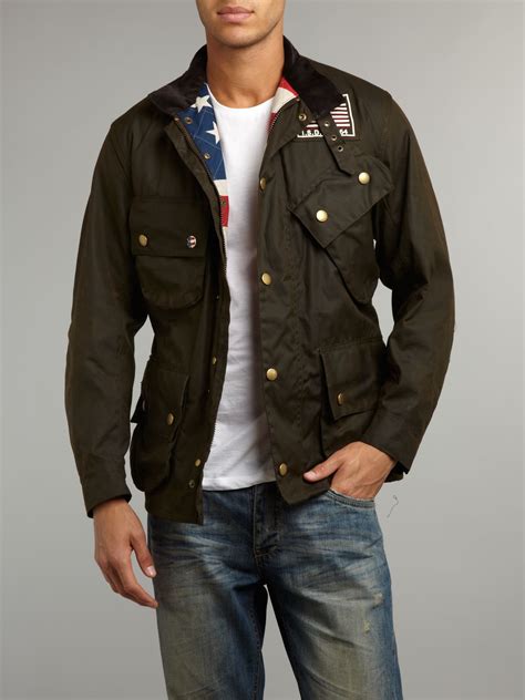 Barbour Wax Steve Mcqueen Baker Jacket in Green for Men | Lyst