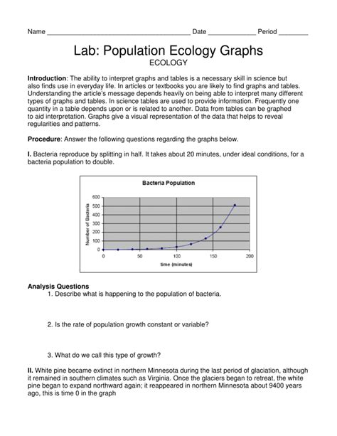 Lab: Population Ecology Graphs