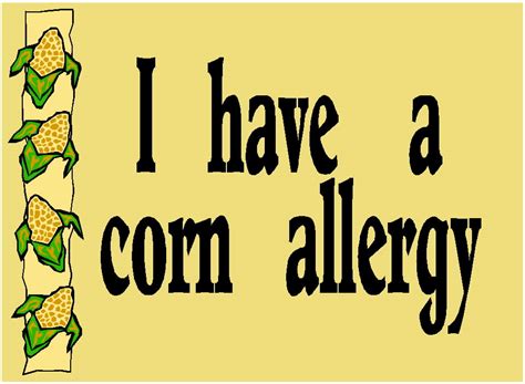 Free Posters and Signs: I have a corn allergy