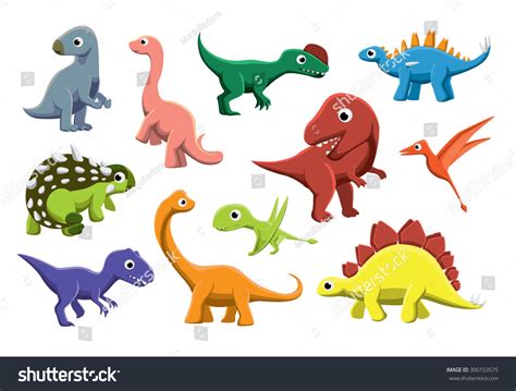 Jurassic Dinosaurs Cartoon Vector Illustration: vector de stock (libre ...