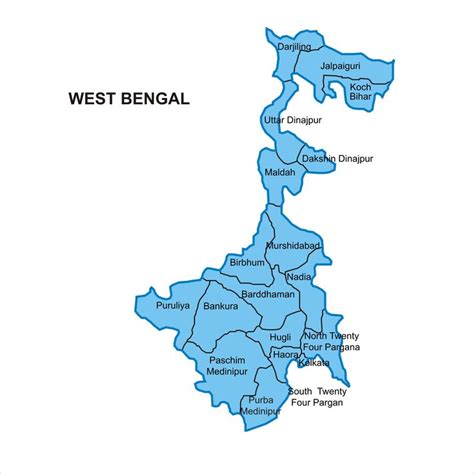 West Bengal map graphic - Vector | West bengal, India world map, Bengal