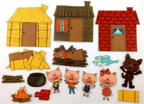 Three Little Pigs Felt Board Story Set | Little pigs, Three little pigs ...