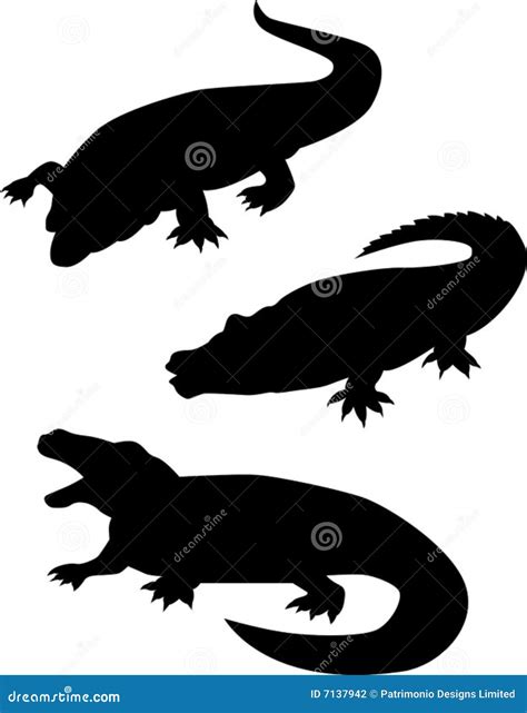 Crocodile Silhouettes Stock Photography - Image: 7137942