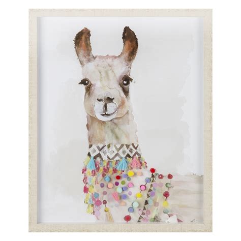 Embellished Llama Framed Wall Art