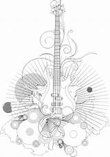 Guitar Coloring Pages For Adults sketch template