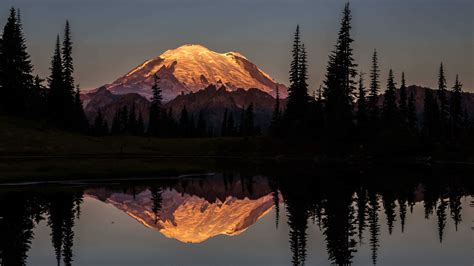 Sunset At Tipsoo Lake Mount Rainier National Park UHD 8K Wallpaper | Pixelz