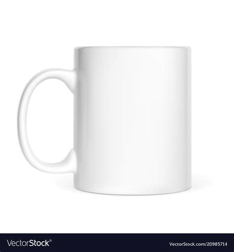 Realistic white cup isolated on background Vector Image