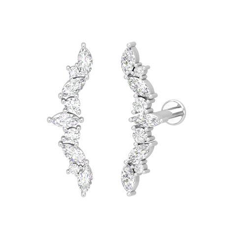 Our Marquise Diamond Cartilage Earring are handcrafted in solid gold with 9 natural diamonds ...