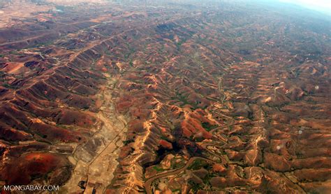 Deforestation in Madagascar (aerial view) (Airplane flight from Anatananarivo to Maroantsetra)