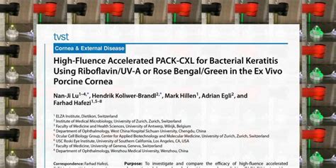 Advancements in Bacterial Keratitis Treatment: Evaluating High-Fluence Accelerated PACK-CXL in ...