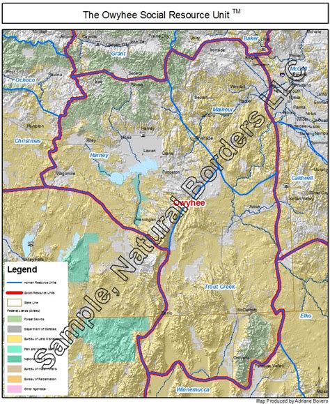 Owyhee map - Social Resource Units of the Western USA