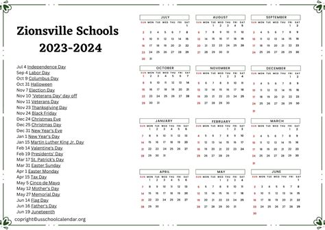 Zionsville Community Schools Calendar 2024 Schedule - Betty Chelsey