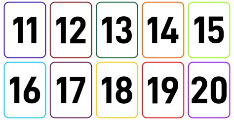 Free Printable Large Numbers 1-20