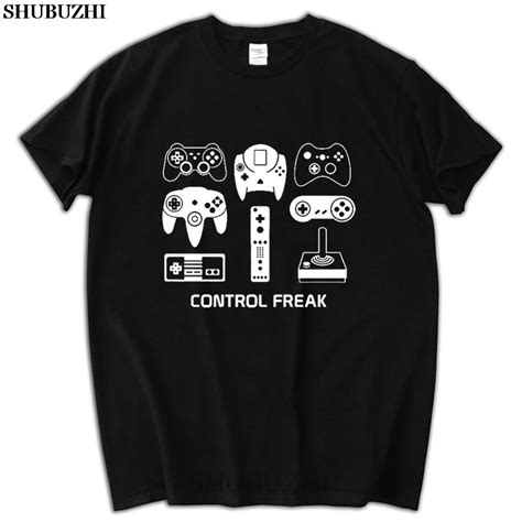 Video Game Control Freak Gaming Funny Gamer T Shirt Gift Men T Shirt Print Cotton Short Sleeve T ...