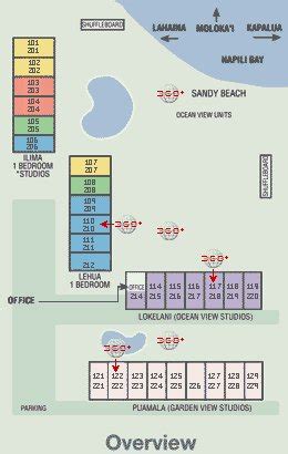 Map Layout Napili Surf Beach Resort