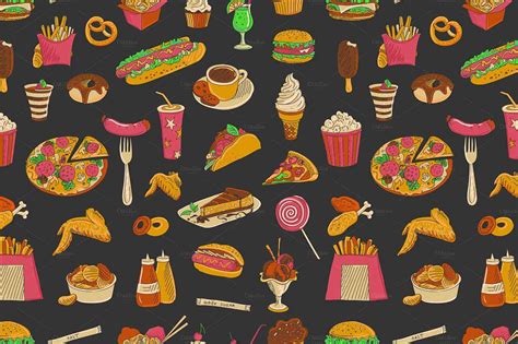 Pattern Wallpaper Tumblr - Creative Fast Food Background Hd - 1899x1265 ...