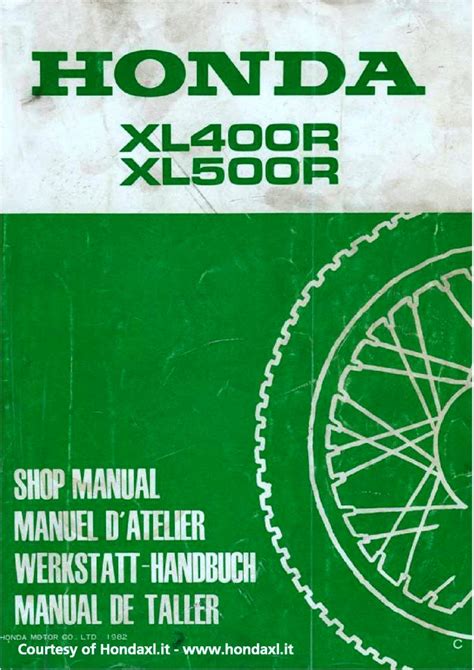 Honda XL 400 R XL 500 R 1982 Repair Manual PDF Download - Service manual Repair manual PDF Download