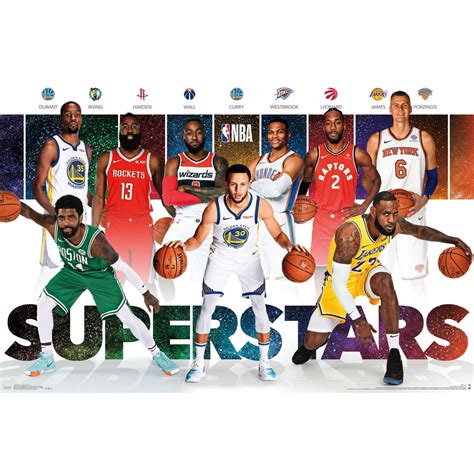 NBA Superstar Players 24'' x 35'' Framed Players Poster - Walmart.com ...