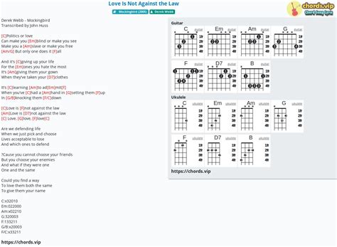 Chord: Love Is Not Against the Law - tab, song lyric, sheet, guitar, ukulele | chords.vip