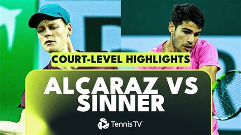 Carlos Alcaraz vs Jannik Sinner Court Level Highlights | Indian Wells Semi-Final 2023 - VCP Tennis