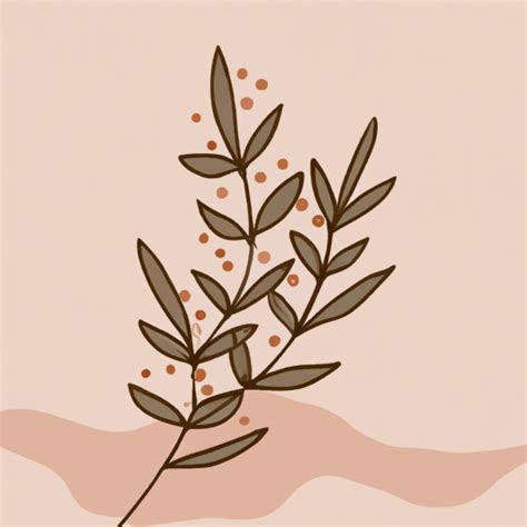 Boho Minimalist Botanical Abstract Christmas Plants Illustration · Creative Fabrica