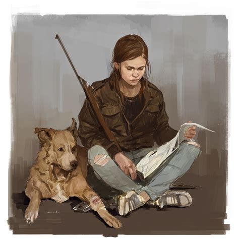 Artwork Ellie and Dog | The Last of Us Part II | Naughty Dog | Cook and ...