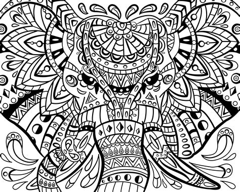 Elephant Zentangle Coloring Pages at GetDrawings | Free download