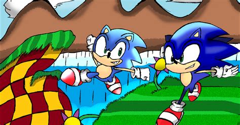 Digital Art: Classic Sonic and Modern Sonic | Retro Prov