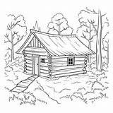 Cabin coloring Page – Coloring corner sketch template
