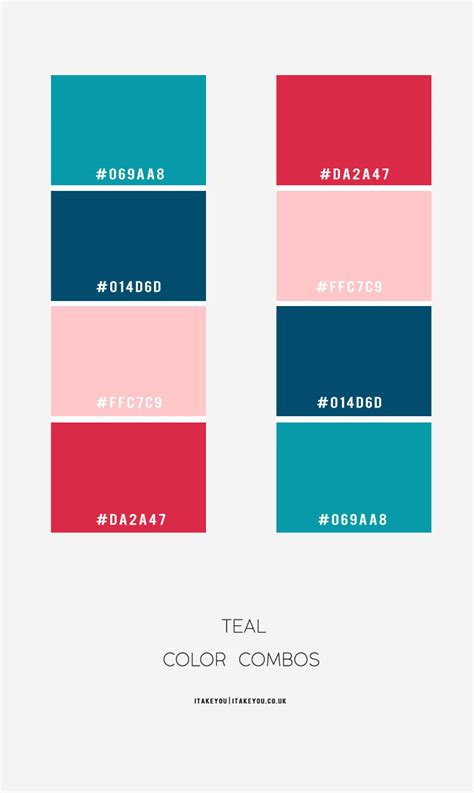 Teal Color Combinations, Teal and dark blue color schemes, teal and pink