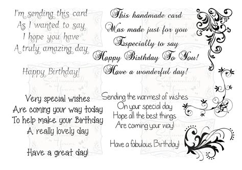 Birthday Verse Collection - A5 Stamp Set | Verses for cards, Birthday ...