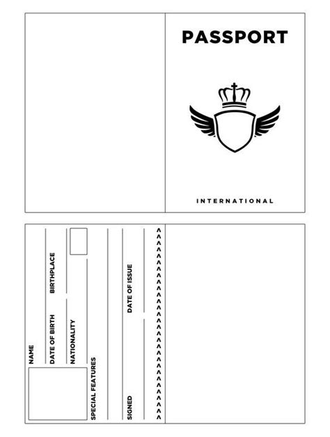 Passport template, Passports for kids, Blank passports