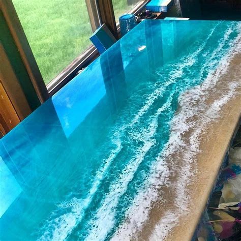 Purple sand and Ocean blue table #epoxytabletop Epoxy Table Top, Epoxy Resin Table, Wood Resin ...