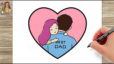 How To Draw Father And Daughter Father S Day Cute Eas - vrogue.co