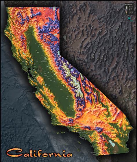 California Topo Wall Map by Outlook Maps