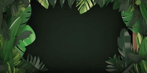 Premium AI Image | Tropical leaves frame on a black background