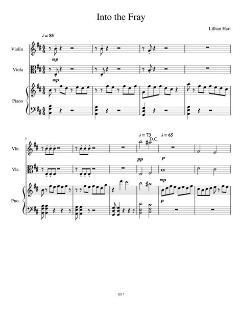 Into the Fray (Original Composition) Sheet music for Piano, Violin, Viola (Mixed Trio ...