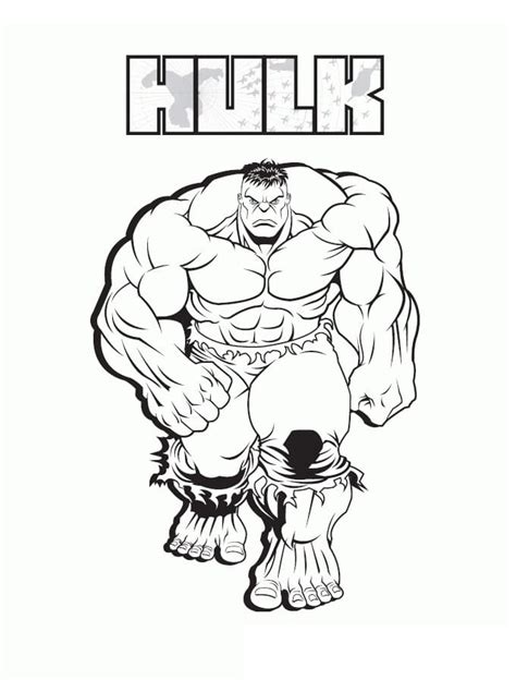 Classic Hulk Coloring Page - Free Printable Coloring Pages for Kids