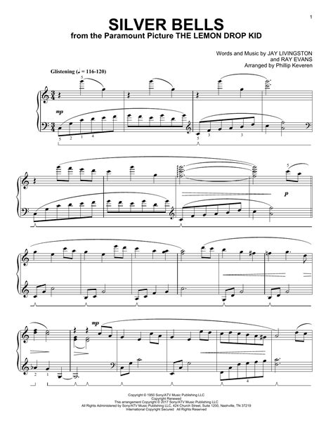 Silver Bells [Classical version] (arr. Phillip Keveren) by Jay Livingston Sheet Music for Piano ...