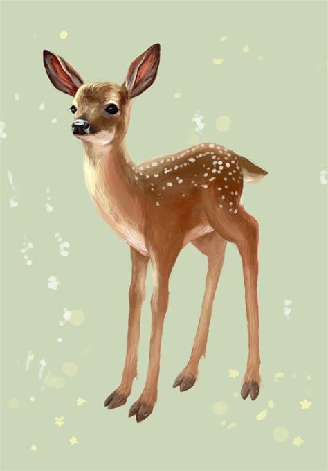 fawn postcard by furiouskitten on deviantART | Deer illustration, Fawn illustration, Baby deer