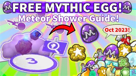 🌠 FREE Mythic Egg! ALL DROPS from Mythic Meteor Shower! Bee Swarm Simulator 2023! - YouTube